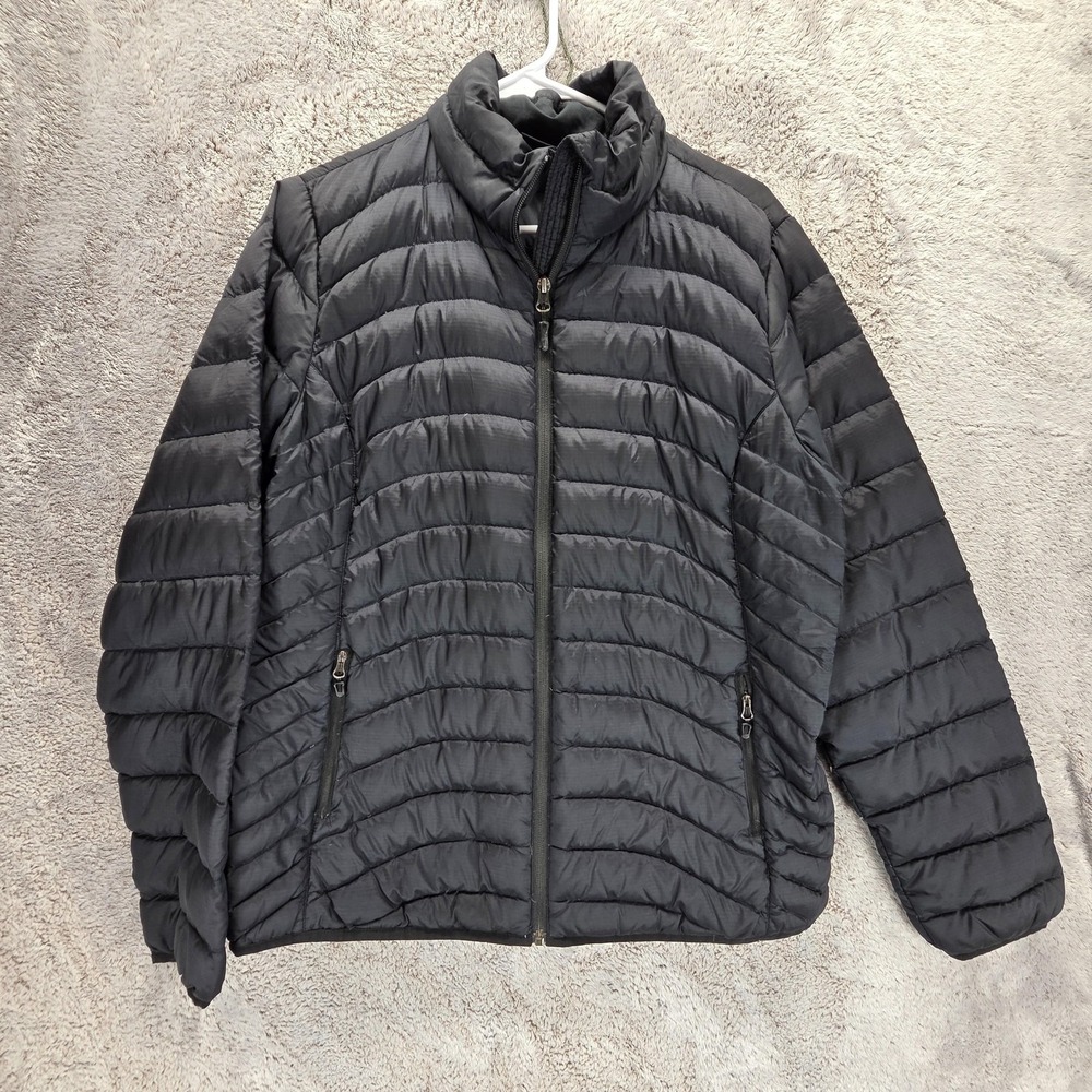 Marmot Jacket Mens Large Black Down Puffer Full Zip Outdoor Hiking Insulated